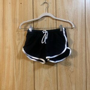 Women's Black Athletic Shorts with White Trim